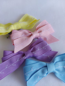 Sweet Pack of four  Small Rosie Embroidery Bows