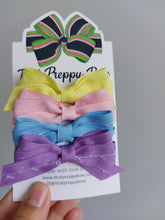 Load image into Gallery viewer, Sweet Pack of four  Small Rosie Embroidery Bows
