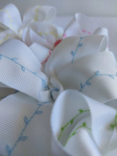 Load image into Gallery viewer, White Bows with Pastel Colour Embroidery