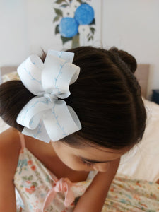 White Bows with Pastel Colour Embroidery